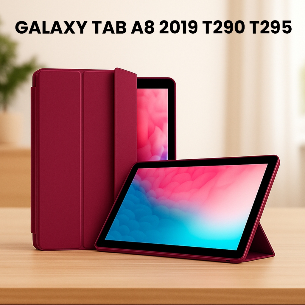 Capa Smart Tablet Samsung Galaxy A8 2019 8 Polegadas Anti Impacto de Couro e Microfibra T290 e T295