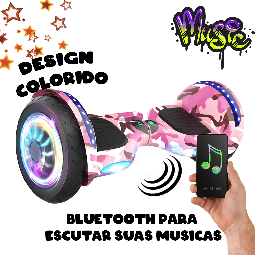 Presente Perfeito para Crianças – Hoverboard Infantil com LED, Bluetooth, 6.5" e 600W P10
