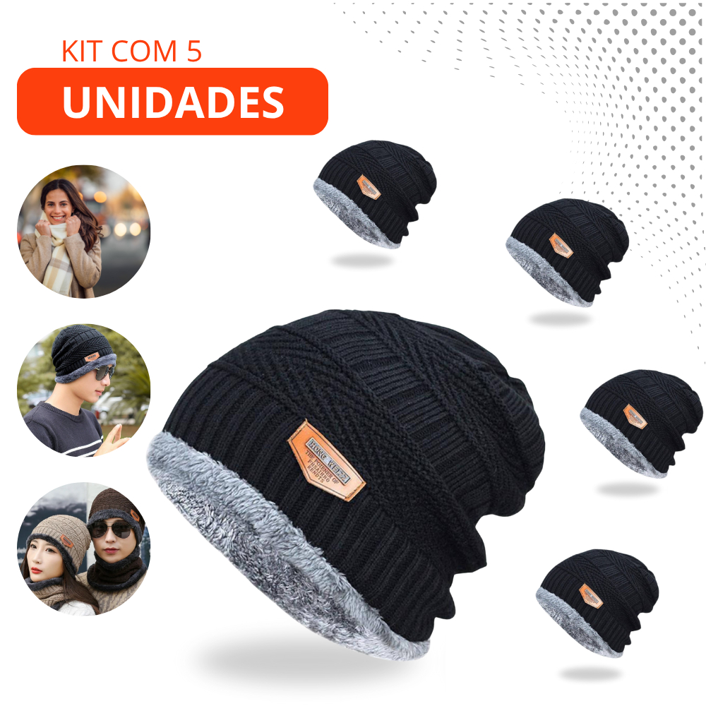 Kit 5 Touca Gorro Toca De Frio Inverno Unissex Adulto E Infantil Quentinha