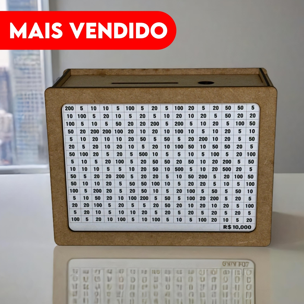 Cofre Desafio 1000 5000 10000 Caixa Dinheiro De Madeira Método Japonês Poupança Mdf - Envio imediato em Oferta na Shopee