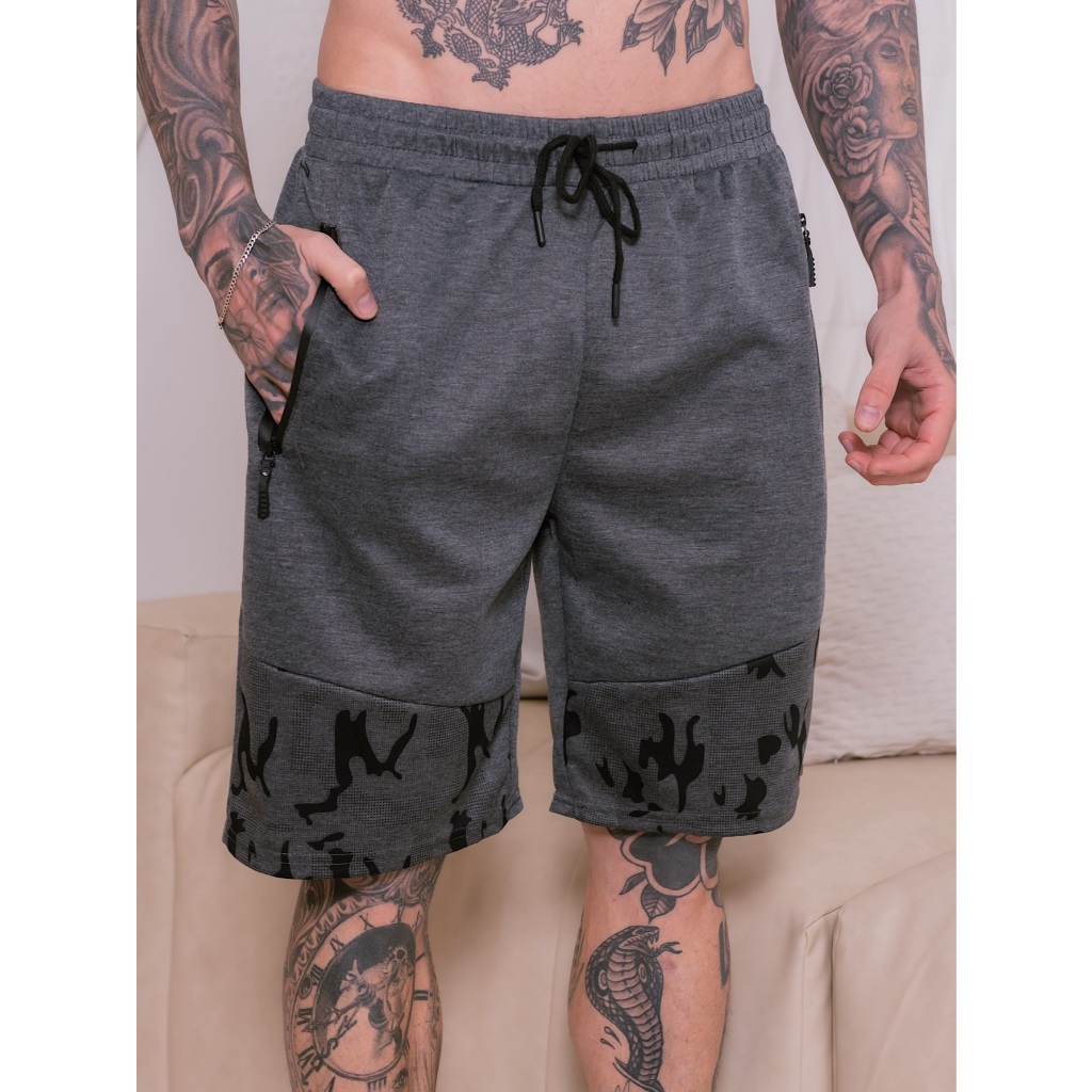 Bermudas Moletom Masculino Com Elastano, COM Bolsos Com Zíper