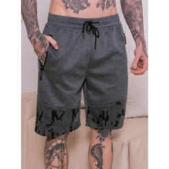 Bermudas Moletom Masculino Com Elastano, COM Bolsos Com Zíper