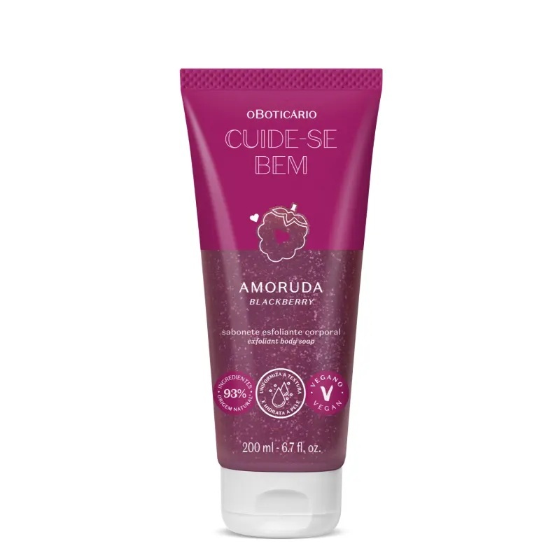 Sabonete Esfoliante Corporal Cuide-se Bem Amoruda 200ml – Mais vendido – Lançamento Vegano - Sensação de pele hidratada