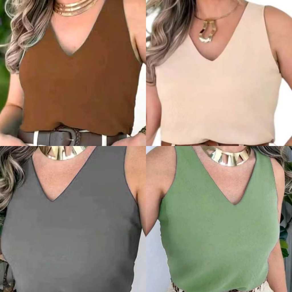 Kit 4 Blusas feminina estilosa duna elegante em Oferta na Shopee