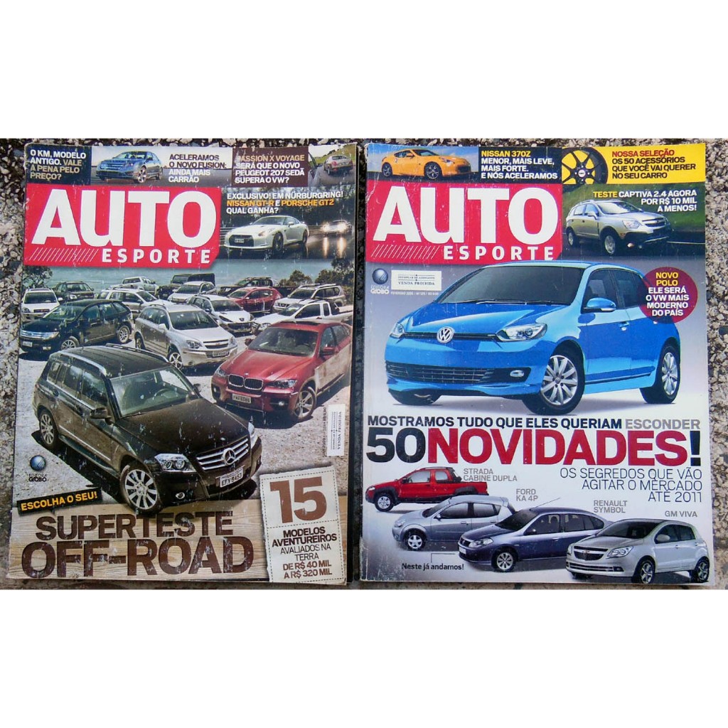 Kit 2 Revistas Auto Esporte 524 e 525 Fórmula 1 Janeiro e Fevereiro 2009