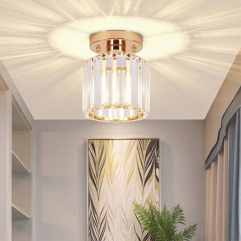 Lâmpada Led Moderna Para Corredor Com LumináRia De Teto De Cristal Para Corredor Varanda 3 Cores 110V-220V