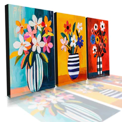 Quadros Decorativos Flores Abstratas Decoração Sala De Estar E Quarto Pintura Moderna