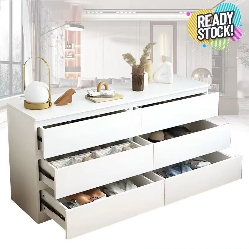 Guarda-roupa, mesa de cabeceira branca grande armário de armazenamento econômico simples m...