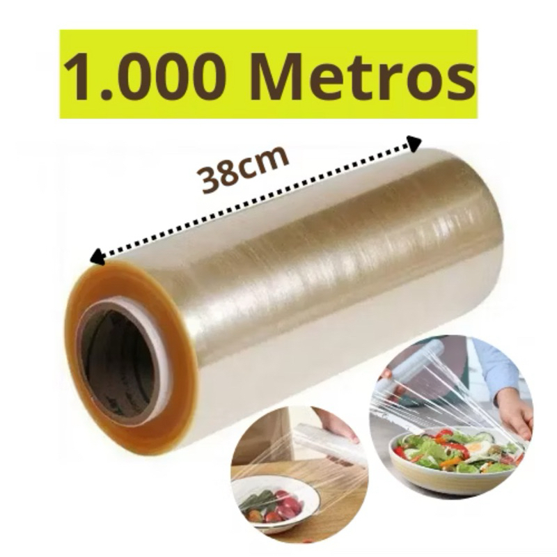 Bobina Plastico Esticavel Rolo Filme Pvc 38x1000 M Resistente em Oferta na Shopee
