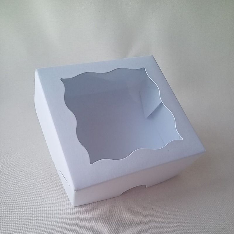 25 / 50 / 70 / 100 Caixa com Visor 8,5x8,5x3,5 cm (Branca ou kraft) em Oferta na Shopee
