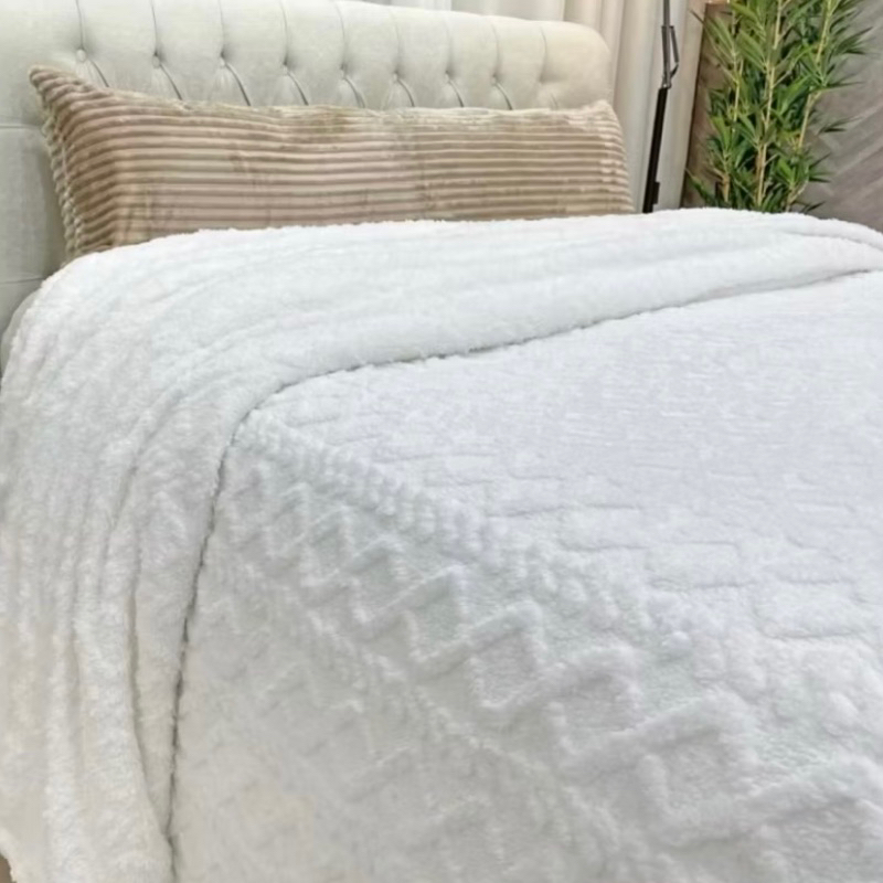 Cobertor Manta Casal Canelado Sherpa Glamour Dupla face