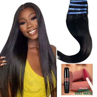 Aplique Liso Preto Fita Mega Hair Idêntico Ao Cabelo Humano 65 E 70cm em Oferta na Shopee
