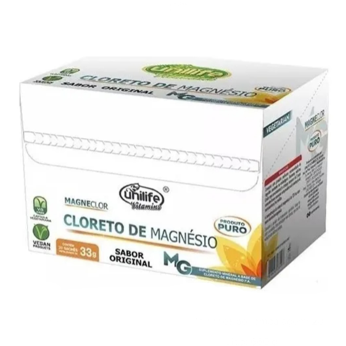 Cloreto de Magnésio - Display com 20 Sachês 33g - Unilife