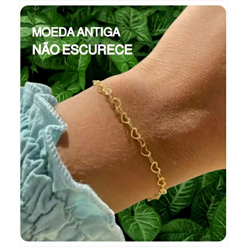 Pulseira Elo Coração Moeda Antiga Garantia Vitalícia. em Oferta na Shopee