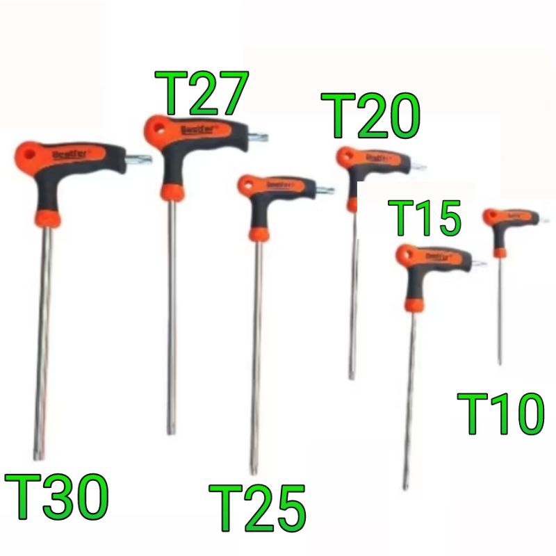 6pc Chave torx cabo T  T30 T27 T25 T20 T15 T10 15676 em Oferta na Shopee