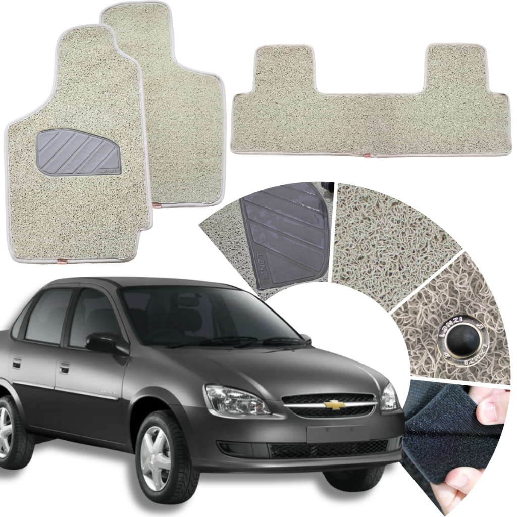 Tapete Para Corsa Classic 2003 2004 a 2015 Traseiro Inteiriço Impermeável Premium Capacho Bege
