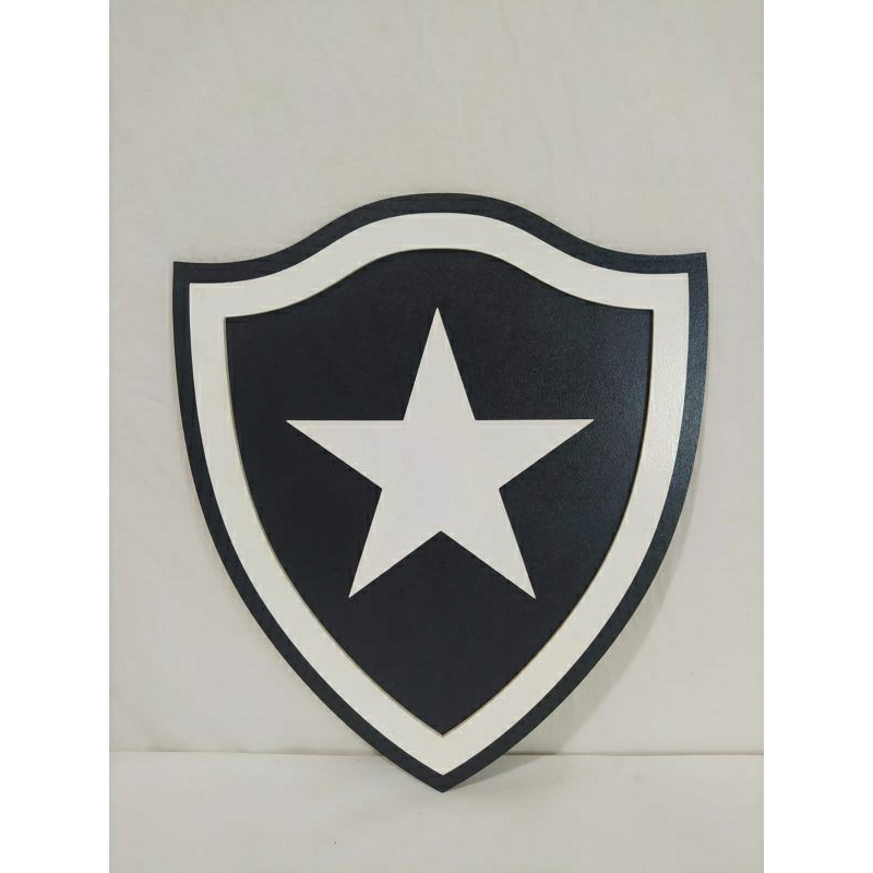 Escudo - Placa decorativa em alto relevo Botafogo estrela solitária em MDF BMK ART'S