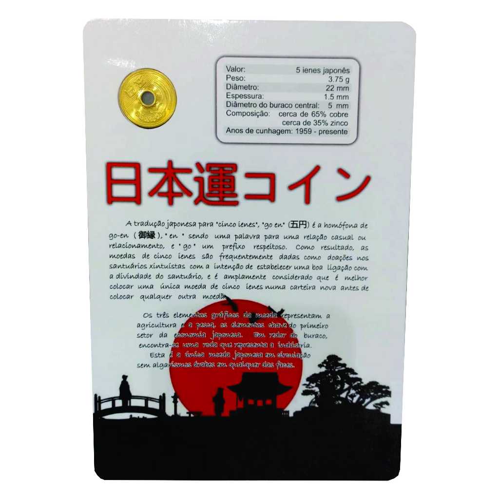 blister do japão com a moeda da sorte