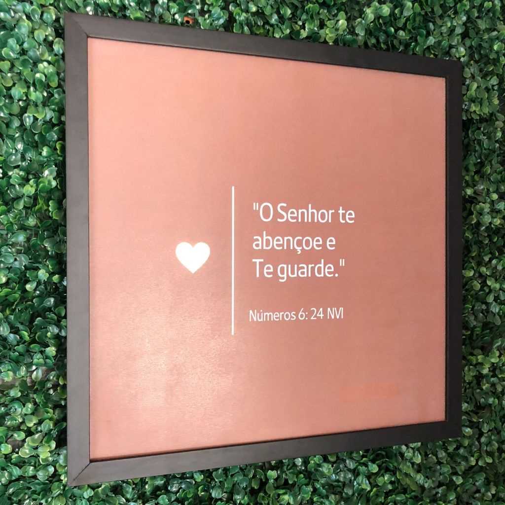 Quadro cobre caixa de luz com moldura 43x43 Número 6:24 O senhor te abençoe e te guarde (sala/ quarto/decoração)