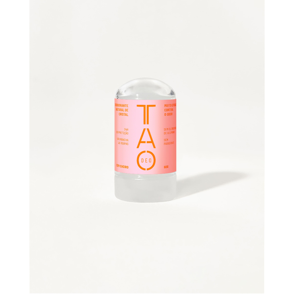 Desodorante Natural Cristal Stick 60g Tao Deo Sem Fragrância Vegano Proteção 24h Sem Alumínio em Oferta na Shopee