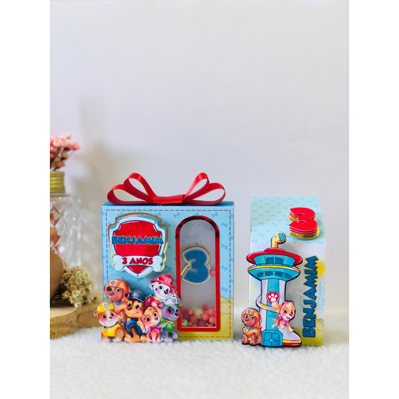 kit 10 Caixas Personalizadas Patrulha Canina -Lembrancinha-Festa Infantil Patrulha Canina- Aniversário Infantil