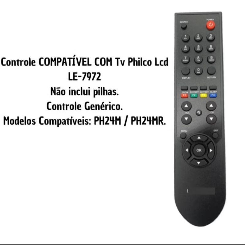 kit 2 Controle Tv  Lcd Wlw 7972 Ph24m  Ph24mr.