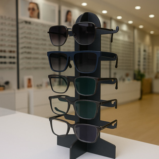 Expositor de Óculos em MDF Balcão Torre com 5 Espaços Preto Luxo em Oferta na Shopee