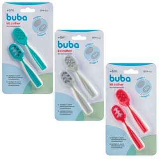 Kit c/ 2 Colheres de Treinamento Bebe Autoalimentacao Blw Buba em Oferta na Shopee