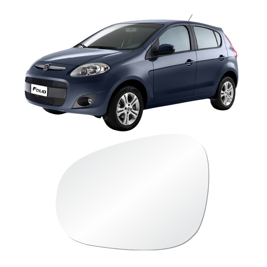 Lente Vidro Retrovisor Novo Palio Attractive 2012, 2013, 2014, 2015,2016, 2017 e 2018 Grand Siena Lado Esquerdo