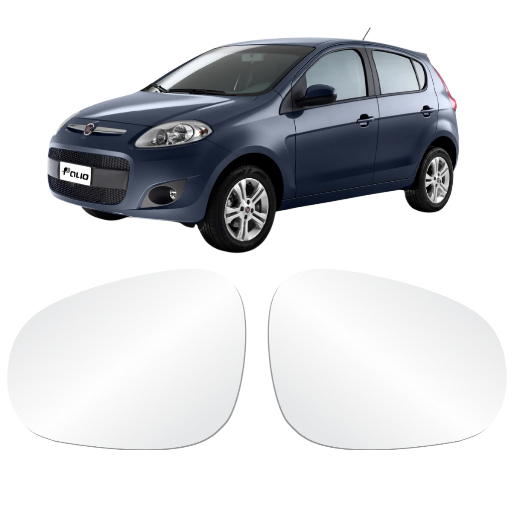 Par de Lente Vidro Retrovisor Novo Palio Attractive 2012, 2013, 2014, 2015,2016, 2017 e 2018 Grand Siena