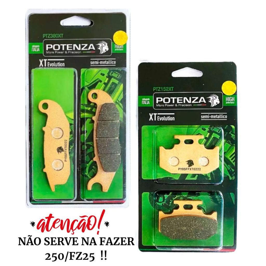Kit Pastilhas de Freio Lander 250 2016-2026 / Crosser 150 Abs 2019-2026 Potenza Xt Evolution em Oferta na Shopee