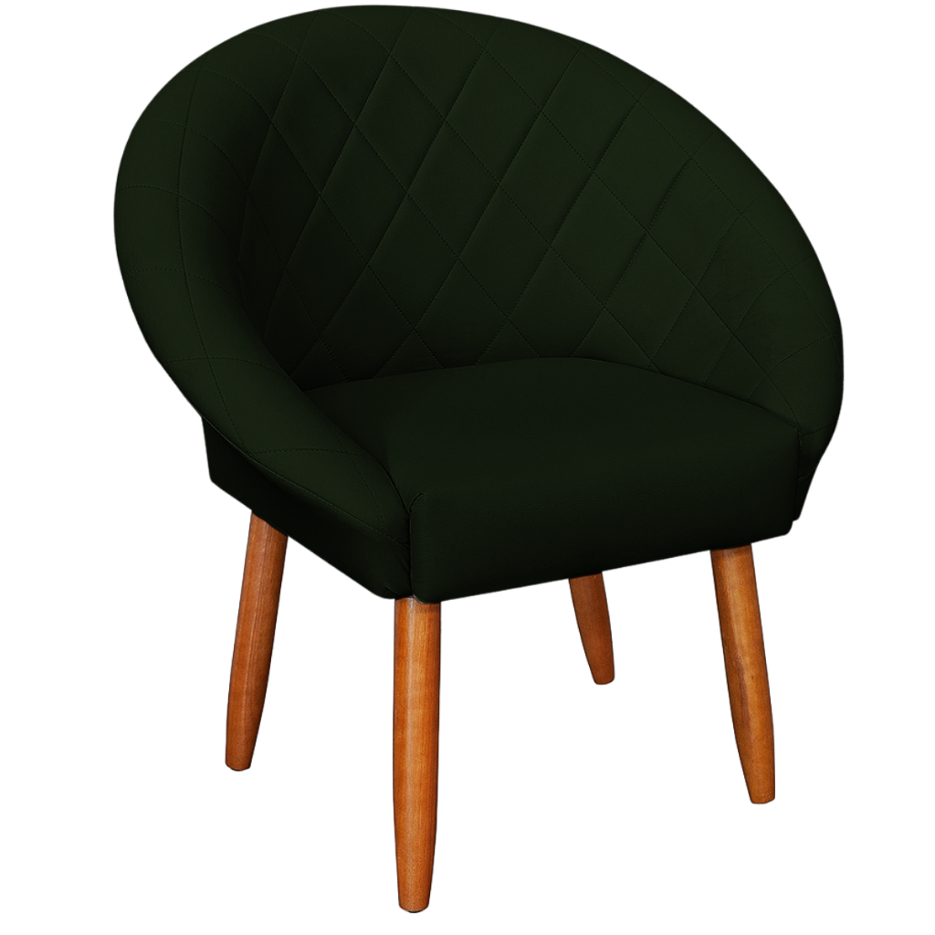 Poltrona Ibiza Corino para Sala de Estar Decorativa Cadeira Estofada Resistente