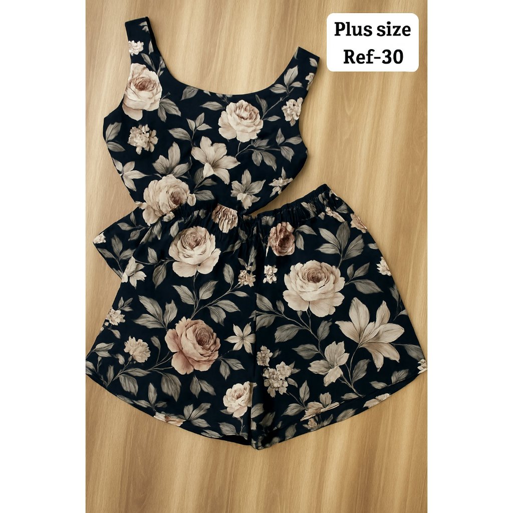 Conjunto Bory com shorts 36 ao 52 No Malha crepe  grosso pode utilizado no dia a dia  36 ao 44 ou 44 ao 48 ou 48 a 52 em Oferta na Shopee