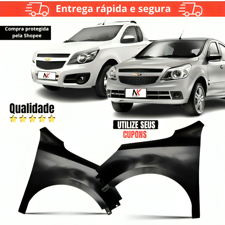 Par/Un Paralama Dianteiro Agile Montana 2009 2010 2011 2012 2013 2014 1ª Linha
