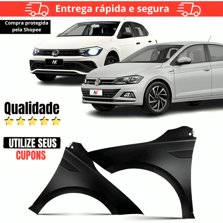 Par/Un Paralama Polo Track 2018 2019 2020 2021 2022 2023 2024 Virtus 1ª Linha Para Lama Lameiro em Oferta na Shopee