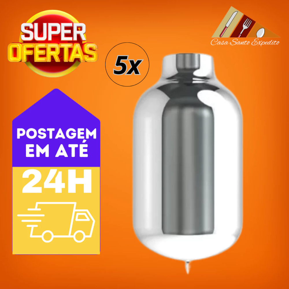 Conjunto 5 Ampolas de Vidro para Garrafa Térmica Inox Unitermi Soprano 2.5 Litros Reposição