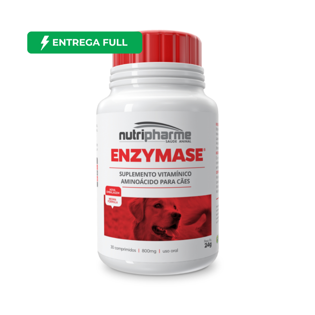 Enzymase Suplemento Melhora Digestão Cães Nutripharme 30 Comprimidos em Oferta na Shopee