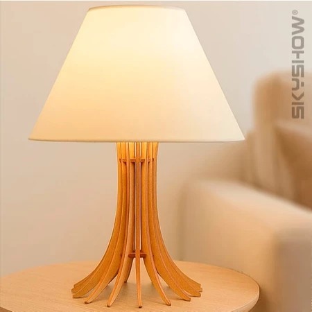Abajur Giovanna luminaria de mesa sala quarto escritório em mdf cortada a laser Skyshow® em Oferta na Shopee