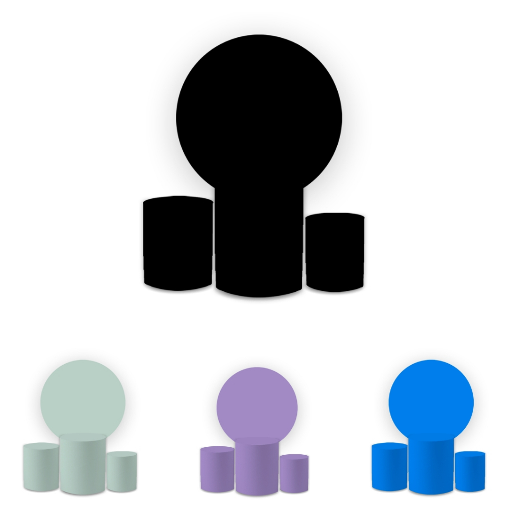 Kit Capas Festivas Para Painel e Cilindros Lisos Cores Aniversario Decoração Lançamento