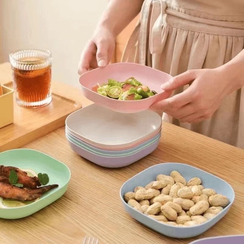 Kit 10 Pratos Plásticos Duros Reutilizáveis Com Suporte Tigela Pet Pratos Sobremesas Multifuncional em Oferta na Shopee