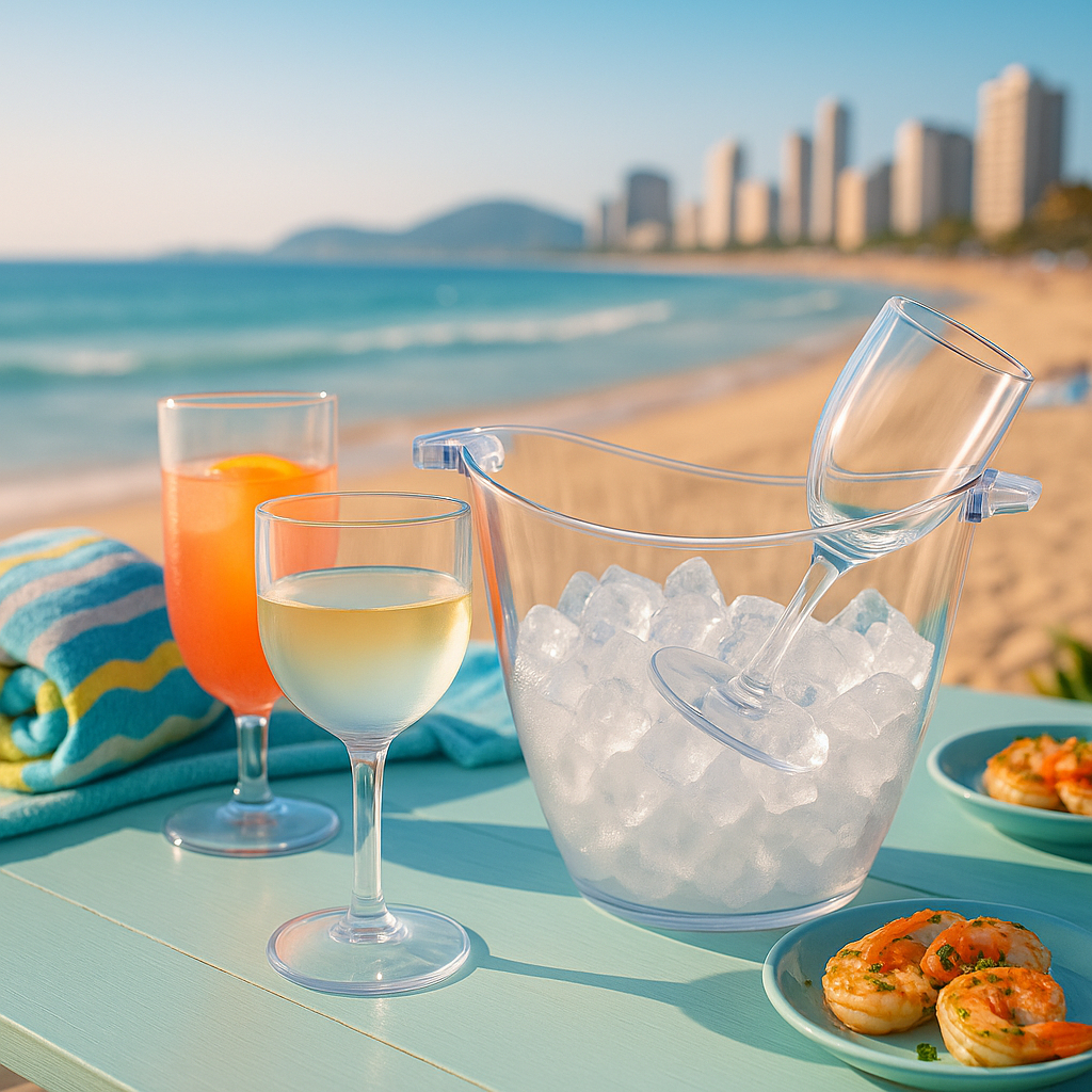 Champanheira Balde De Gelo Com Alça De Acrilico Cristal 5l Cor Transparente — imagem 2 de 2