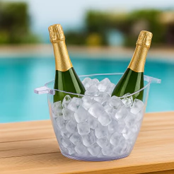 Champanheira Balde De Gelo Com Alça De Acrilico Cristal 5l Cor Transparente
