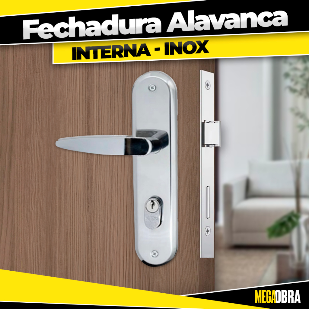 Fechadura Alavanca Inox Silvana - Externa Interna Banheiro em Oferta na Shopee