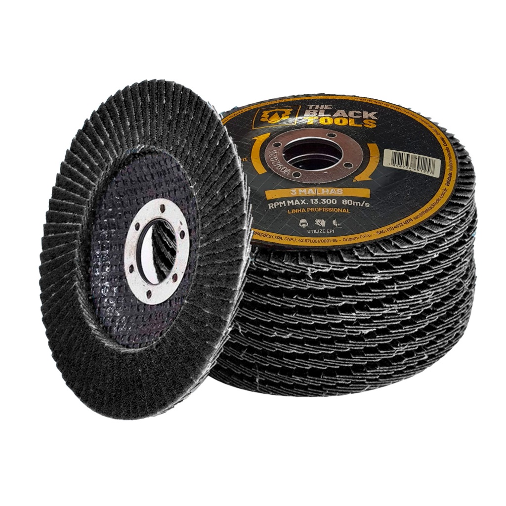 Disco Desbaste Lixa Metal 115mm x 5mm x 22mm 4.1/2 Pol 10 Unidades The Black Tools em Oferta na Shopee