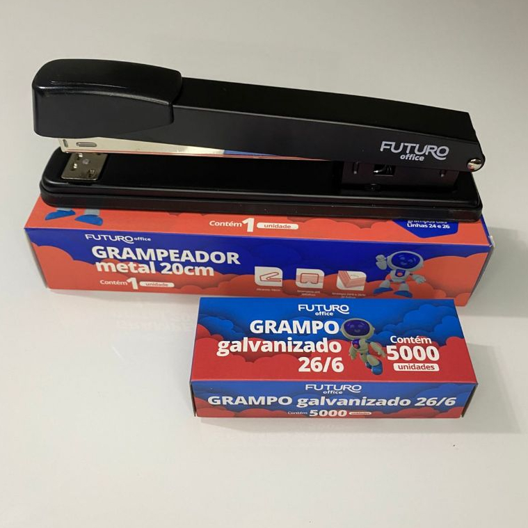 Grampeador de Metal Durável de Alta Qualidade 11,5cm/20cm/15,5cm/13cm Com 5000 Grampo 26/6 Futuro