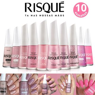 Kit 10 Esmaltes Risqué Diversos Tons Rosa Atacado em Oferta na Shopee