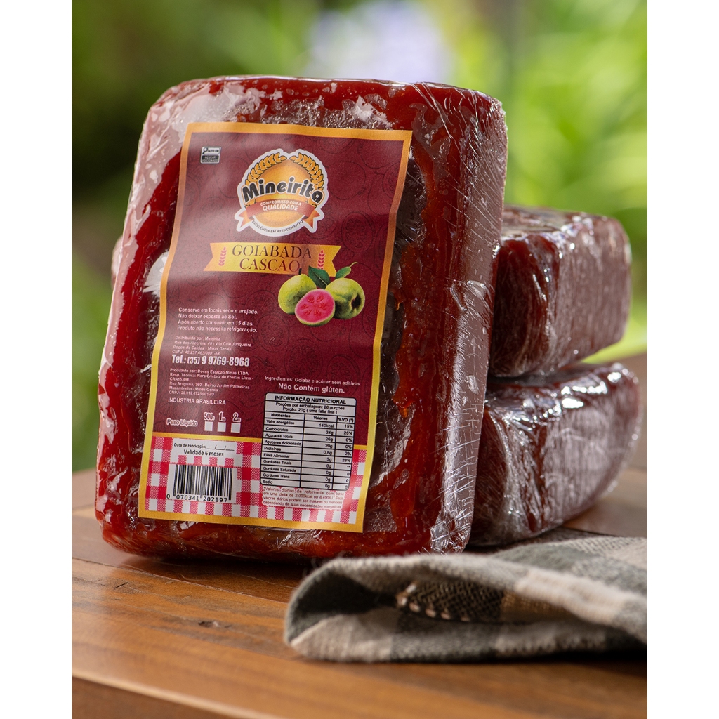 KIT 05 UN GOIABADA CASCÃO 500g CASEIRA DIRETO DA ROÇA ARTESANAL SUL DE MINAS, SABOR DE MINAS, SABOR