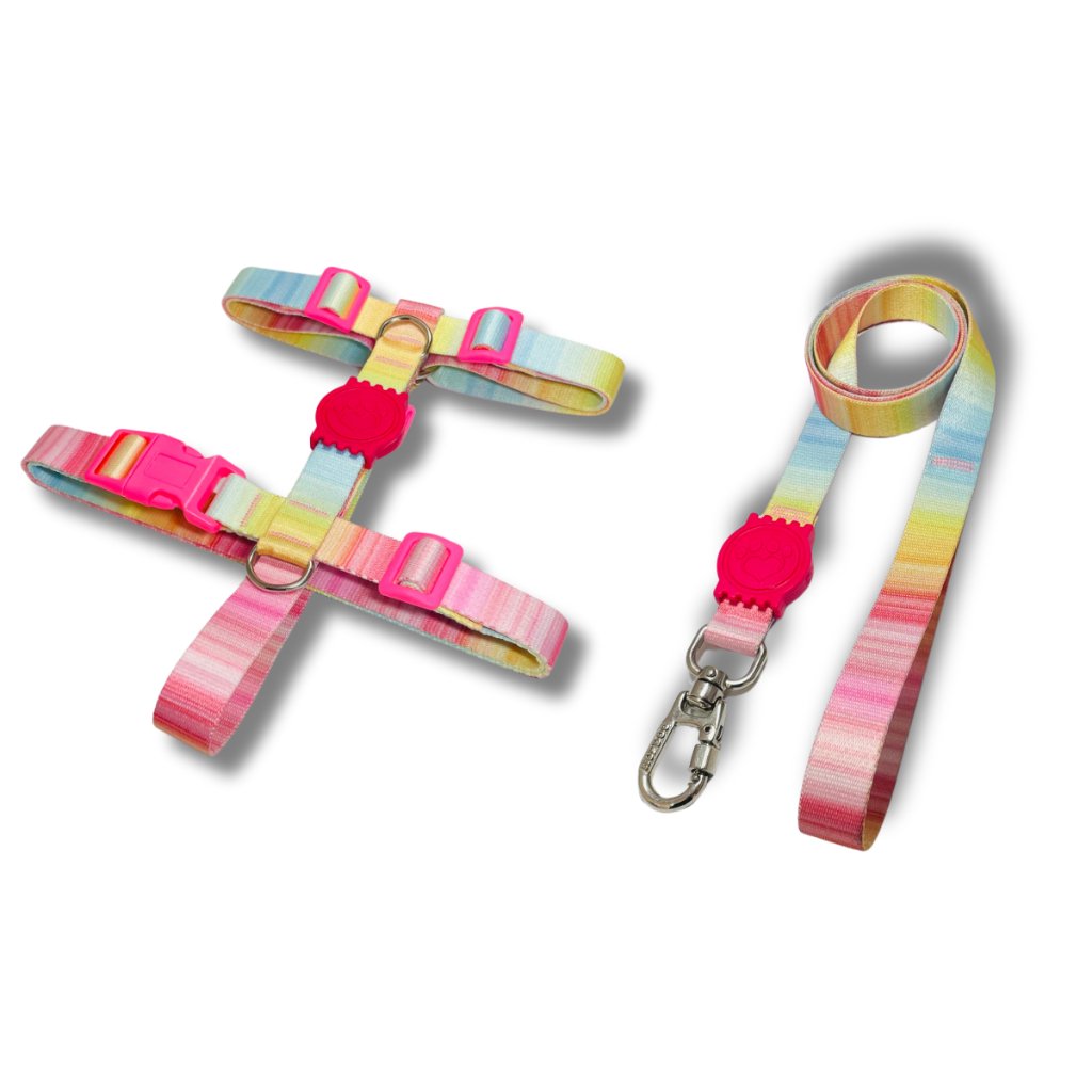 Coleira Peitoral H Anti Puxão e Guia para Cachorro Tons Claros em Oferta na Shopee