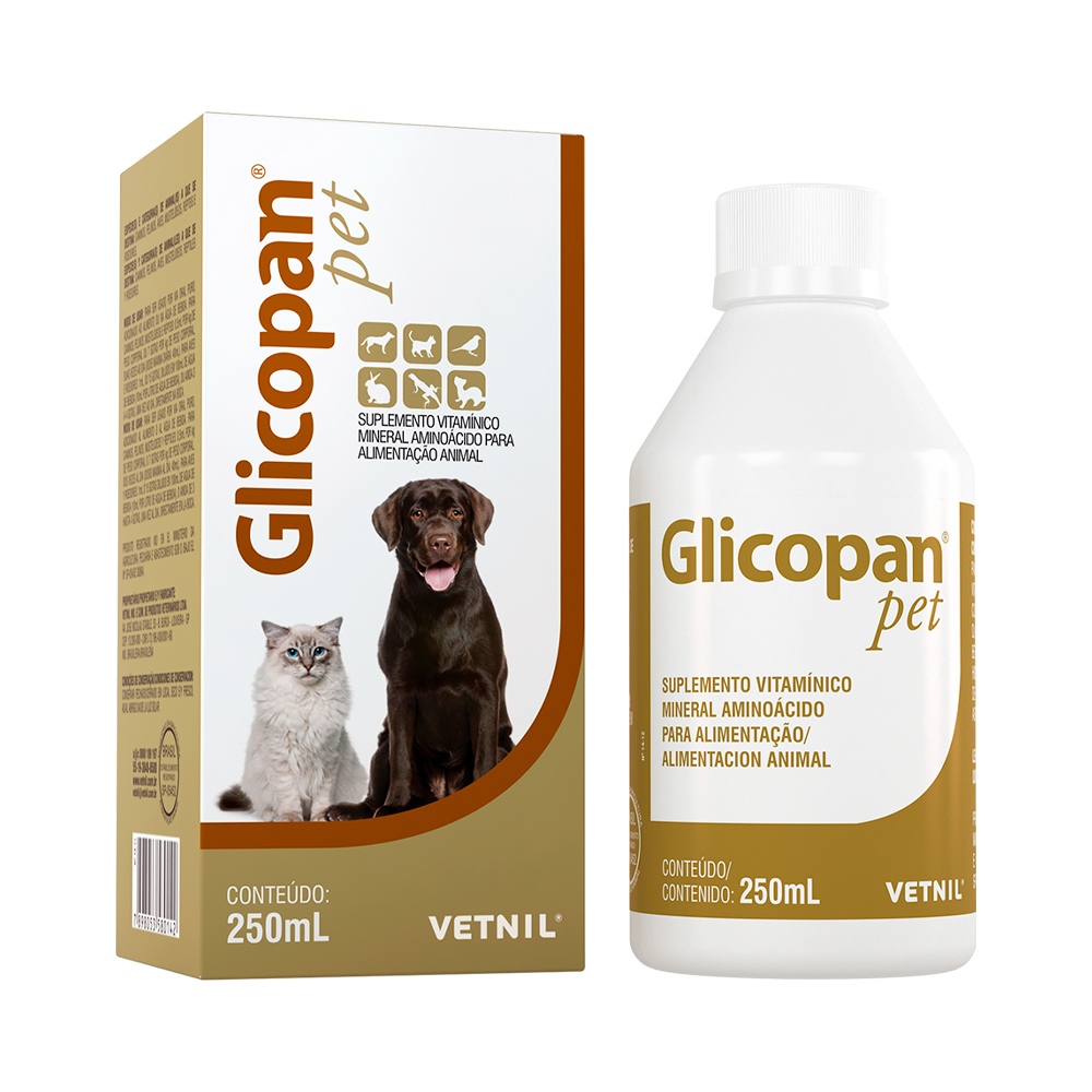 Glicopan Pet 250ml Vetnil - Suplemento Vitaminico
