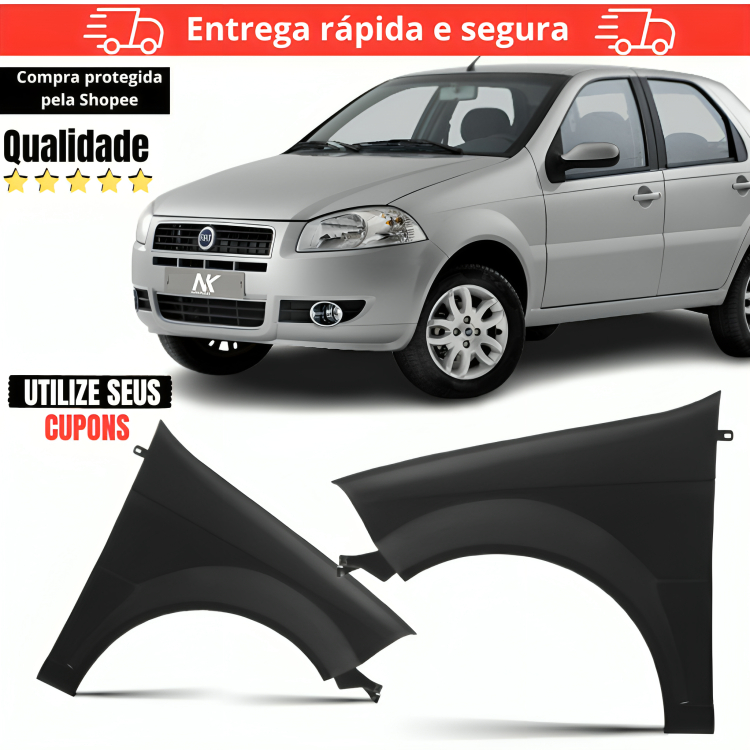 Par/Un Paralama Dianteiro Palio G4 Siena 2008 2009 2010 2011 2012 Sem Furo Lameiro Para Lama em Oferta na Shopee